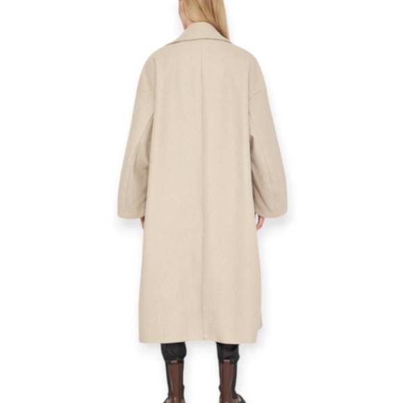 Zara Oversized Tan Cozy Long Pea One Button Neutral Long Coat SZ XS - Picture 13 of 13